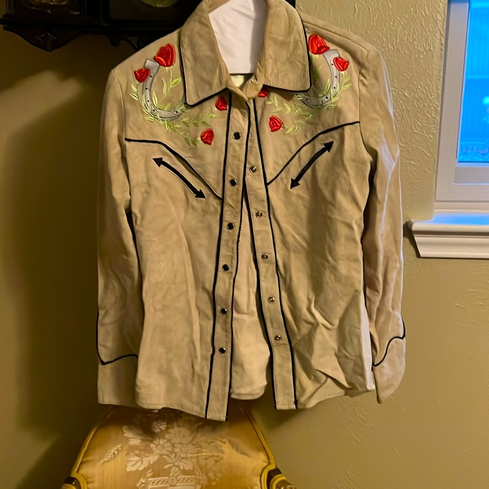 Vintage Scully Green suede western shirt